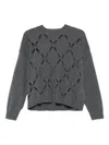 Liu •jo Liu Jo Gray Sweater With Perforated Pattern In Gray