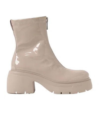 Liu •jo Carrie 26 Zip Platform Boots In Neutral