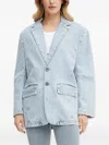 Liu •jo Three-button Denim Blazer In Blue
