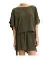 Liu •jo Tie-down Hem Top In Green