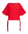 Liu •jo Tie-down Hem Top In Red