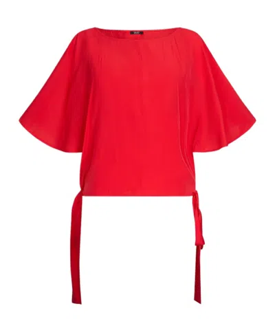 Liu •jo Tie-down Hem Top In Red