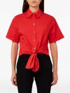 Liu •jo Tie Front Blouse In Red