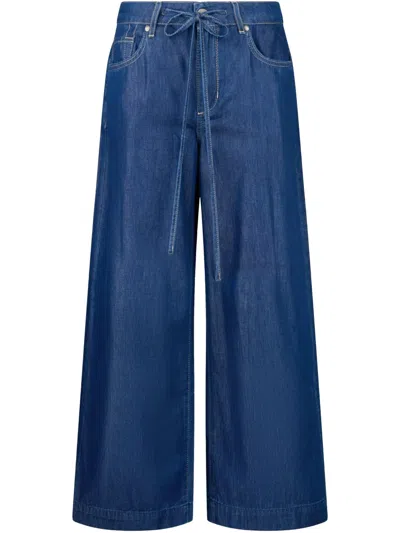 Liu •jo Tie-waist Flared Jeans In Blue