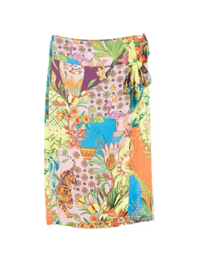 Liu •jo Tie-detail Midi Skirt In Brown