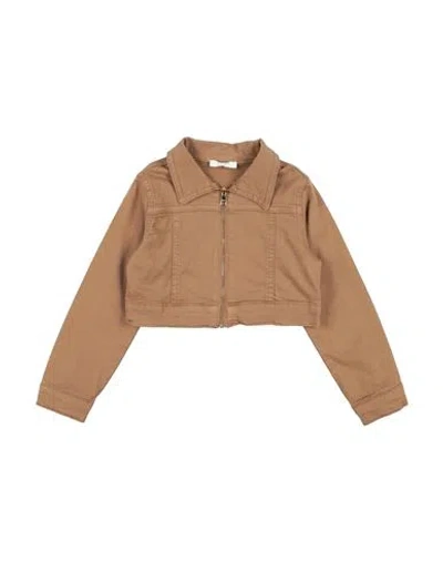 Liu •jo Babies'  Toddler Girl Denim Outerwear Camel Size 7 Cotton, Elastane In Beige