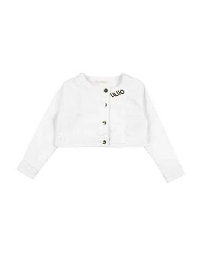 Liu •jo Babies'  Toddler Girl Denim Outerwear White Size 7 Cotton, Elastane