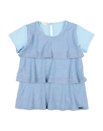 Liu •jo Babies'  Toddler Girl T-shirt Light Blue Size 5 Cotton, Elastane, Viscose, Polyester