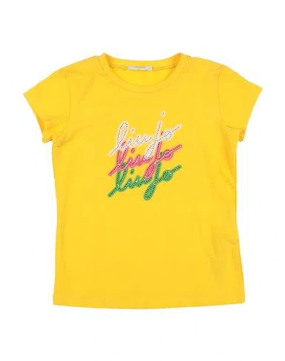 Liu •jo Babies'  Toddler Girl T-shirt Yellow Size 7 Cotton, Elastane