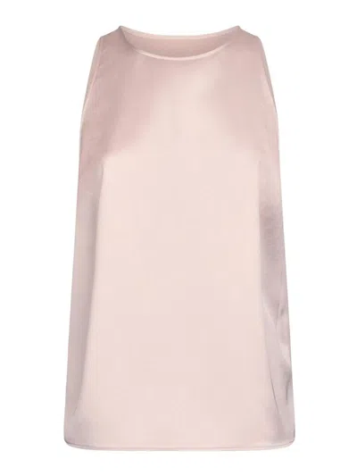 Liu •jo Liu Jo Pink Satin Top With A Bow In X0681