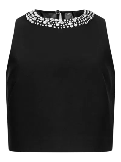 Liu •jo Top With Gemstones In Black