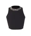 Liu •jo Top With Gemstones In Black