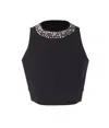 Liu •jo Top With Gemstones In Black