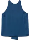 Liu •jo Liu Jo Blue Satin Top With A Bow In Blue
