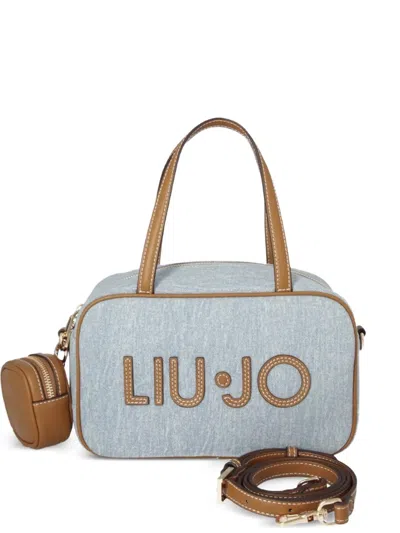Liu •jo Top Handle Leather Bag In Blue