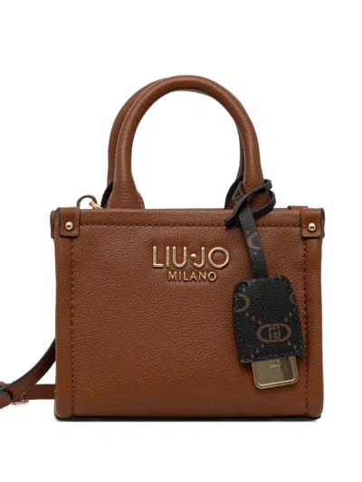 Liu •jo Top Handle Logo Tote Bag In Brown
