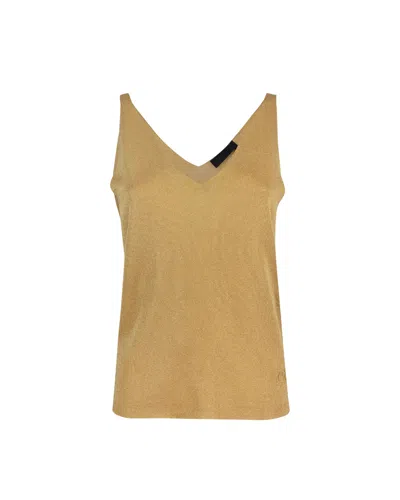 LIU •JO GOLD LUREX KNIT TOP