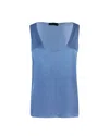Liu •jo Scoop Neck Sleeveless Top With Back Button Detail In X0647