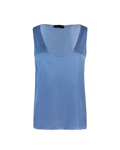 LIU •JO BLUE SATIN TOP