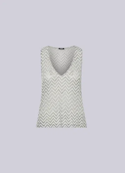 Liu •jo Top Knitted Woman Black-grey In Neutral