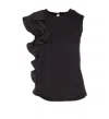 Liu •jo Liu Jo Ruffle Detailed Sleeveless Top In Black