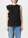Liu •jo Liu Jo Ruffle Detailed Sleeveless Top In Black