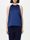 Liu •jo Liu Jo Blue Satin Top With A Bow In Blue