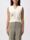 Liu •jo Embellished V-neck Top In White