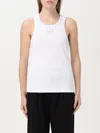 Liu •jo Liu Jo Logo Embroidered Ribbed Top In Weiss