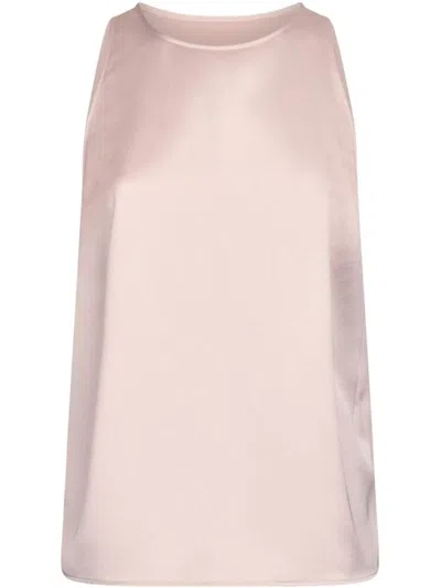 Liu •jo Liu Jo Pink Satin Top With A Bow In X0681