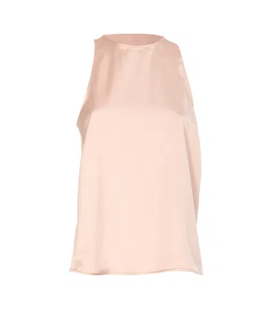 Liu •jo Liu Jo Pink Satin Top With A Bow In X0681