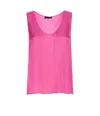 Liu •jo Lightweight Scoop Neck Sleeveless Top In Purple