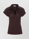 Liu •jo Top With Collar And Contrast Piping In Brown
