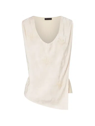 Liu •jo Top With Jewel Embroidery In White