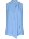 Liu •jo Top With Scarf In Blue