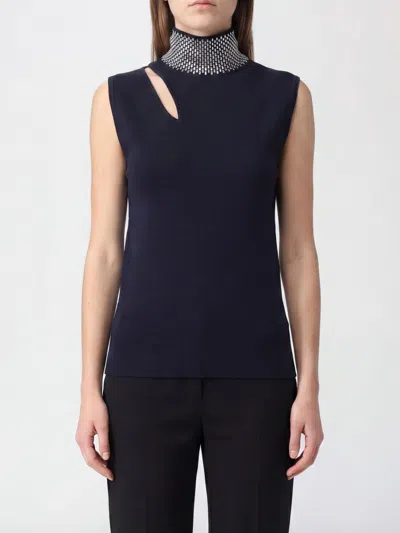 Liu •jo Liu Jo Viscose Blend Top With Rhinestones In Black