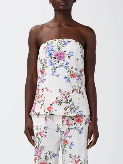 Liu •jo Liu Jo White Blossom Cotton Top In Multi