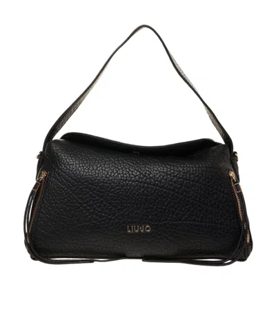 Liu •jo Grained-effect Zipped Tote Bag In Green