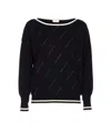Liu •jo Liu Jo Boat-neck Sweater In Black