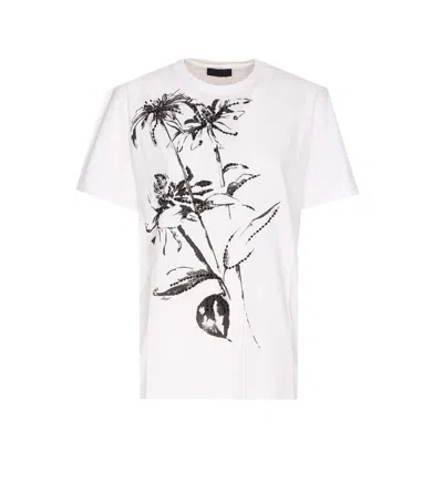 Liu •jo Floral Print Top With Strass And Sequins In White