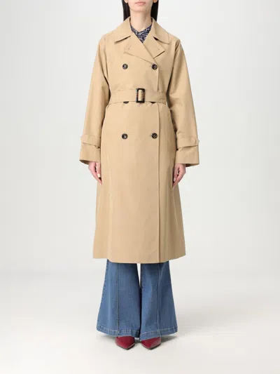 Liu •jo Trench Coat Liu Jo Woman Color Beige In Beige