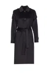 Liu •jo Trench Coat With Fringes In Blue