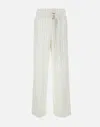 Liu •jo Liu Jo High Waisted Pinstripe Wide Leg Trousers In White