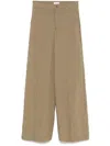 Liu •jo Liu Jo Wide-leg Trousers In Rich Green Modal Blend In Brown