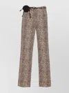 Liu •jo Trousers Animal Print Roses Detail In Brown