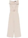 Liu •jo Double-breasted Jumpsuit In Beige