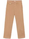 Liu •jo Straight Trousers In Caramel Brown In Beige