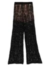 Liu •jo Liu Jo Wide-leg Trousers With Lace Design In Black