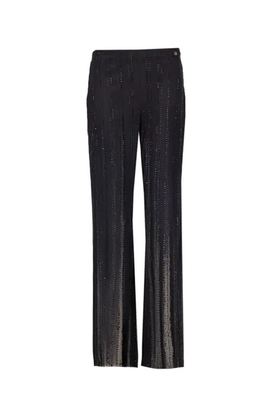 Liu •jo Strass And Sequin Detailed Trousers In Black