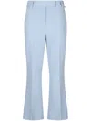 Liu •jo Liu Jo Light Blue Flared Pants With A Pressed Crease In Blue